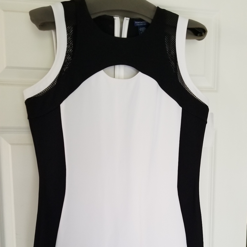 Doncaster White Dress with Black Trim
